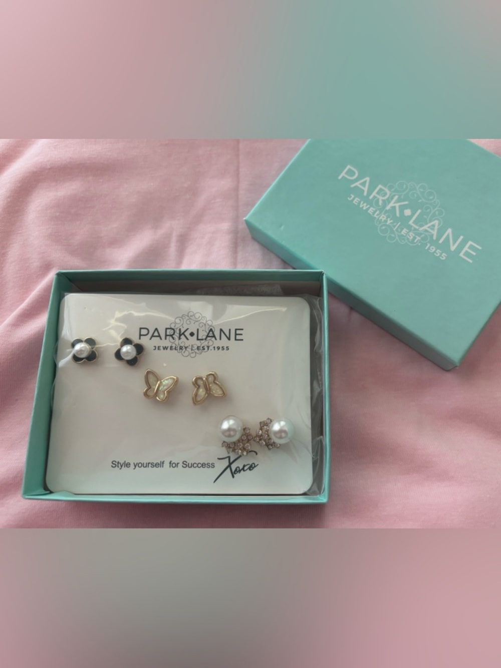 PARK LANE Mixed Stud Earring Set - Gold, Pearl, Black